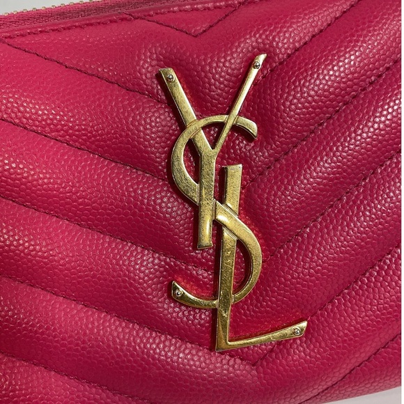Yves Saint Laurent Red Quilted Wallet - Picture 6 of 12